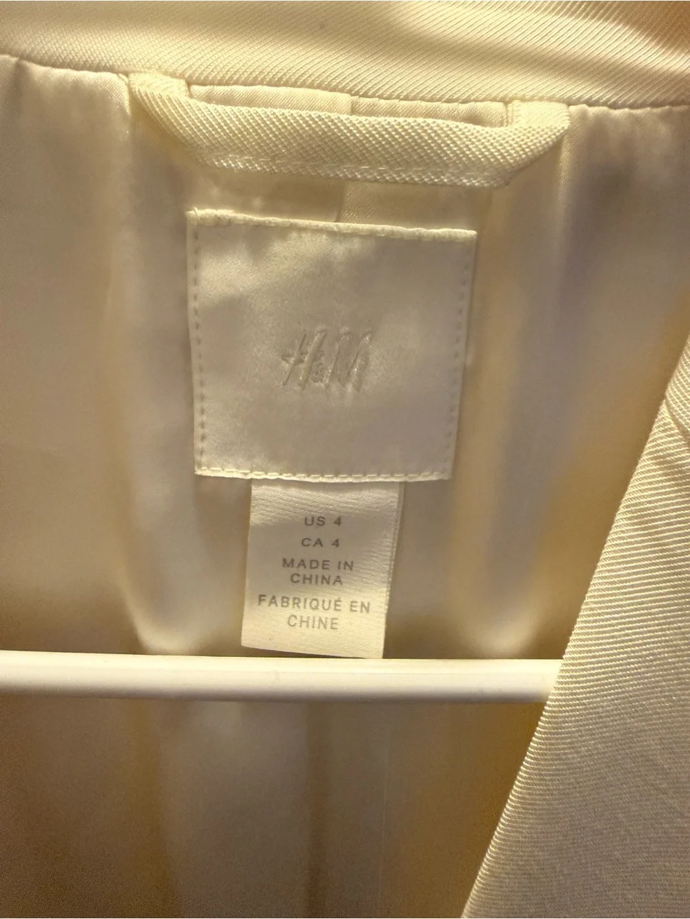 H&M Cream Single-Button Notch-Lapel Blazer - Picture 3 of 3